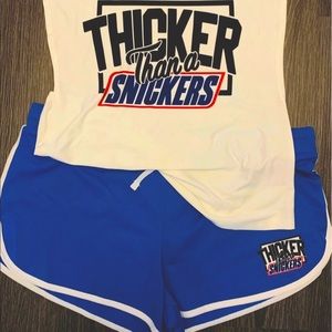 Thicker than a snickers shorts set new
